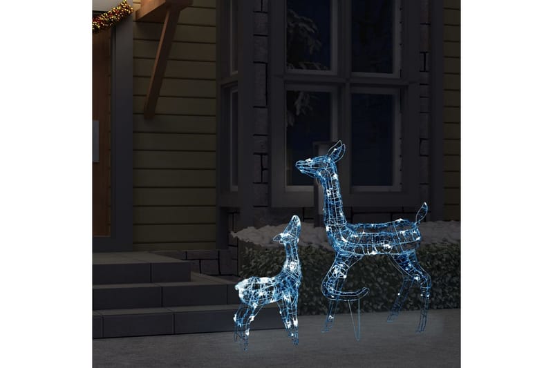 rensdyrfamilie juledekoration 160 LED'er akryl koldtt lys - Julelys udendørs