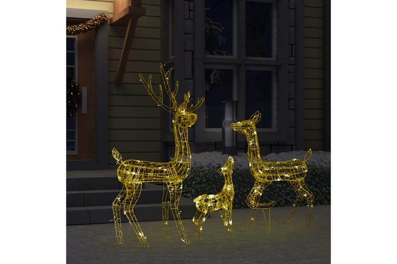 rensdyrfamilie juledekoration 300 LED'er akryl varmt hvidt - Blå - Julelys udendørs