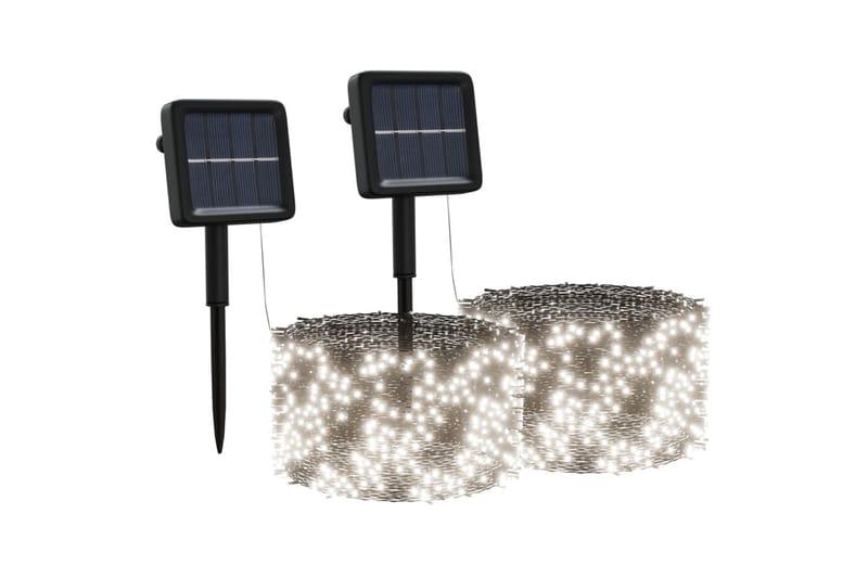 soldrevne lyskæder 2 stk. 2x200 LED'er inde/ude kold hvid - Belysning - Julebelysning - Julelys udendørs