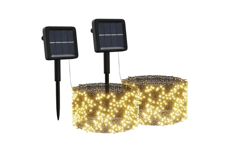 soldrevne lyskæder 2 stk. 2x200 LED'er inde/ude varmtt lys - Belysning - Julebelysning - Julelys udendørs
