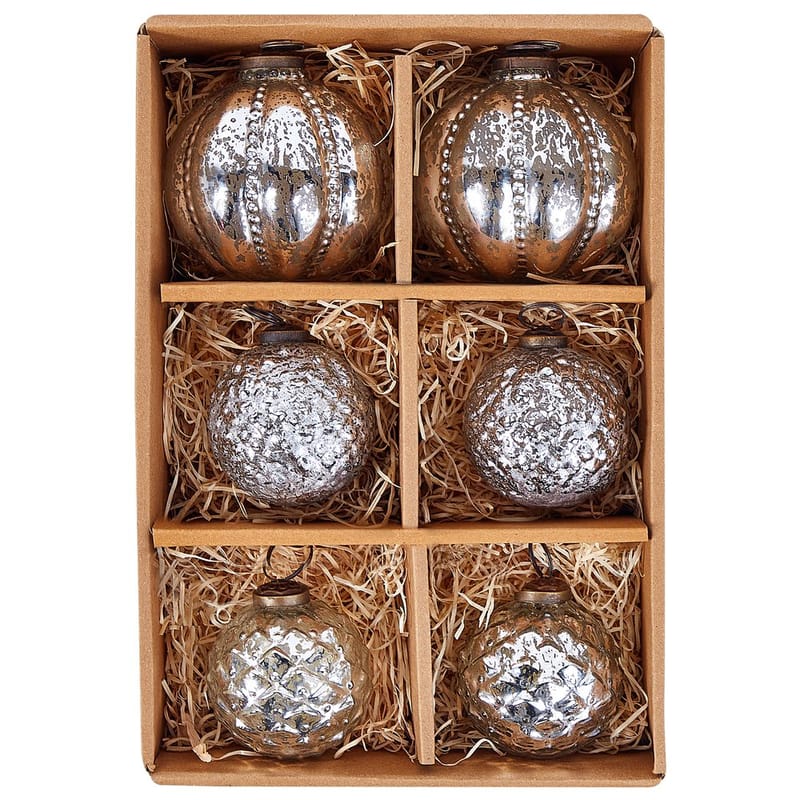 Julekugle Argentin Sæt med 6 - Sølv - Belysning - Julebelysning - Øvrig julebelysning