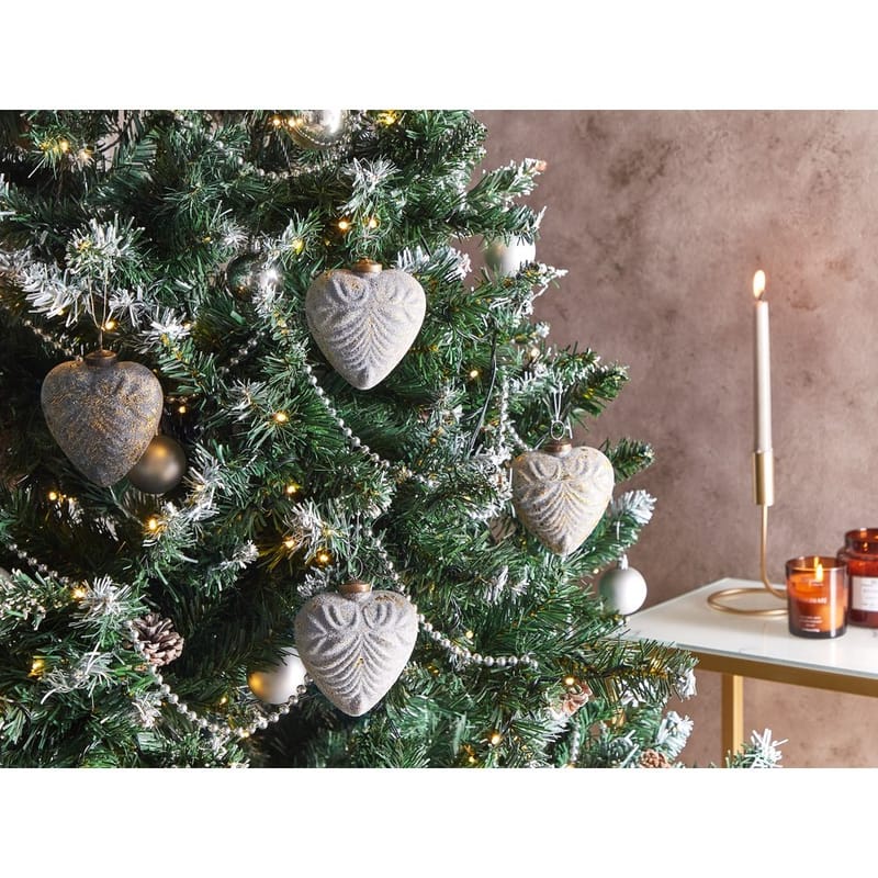 Julekugle Feriable Sæt med 4 - Grå, Sølv, Guld - Belysning - Julebelysning - Øvrig julebelysning