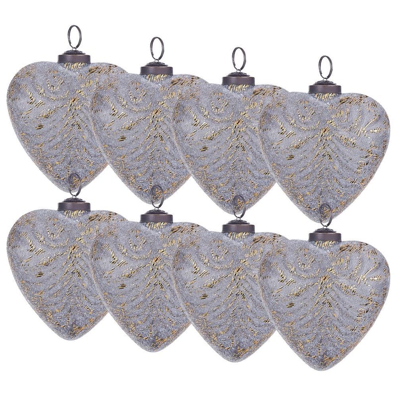 Julekugle Feriable Sæt med 8 - Grå, Guld, Sølv - Boligtilbehør - Julepynt & højtidsdekorationer - Juelpynt og juledekoration - Juletræspynt & julekugler
