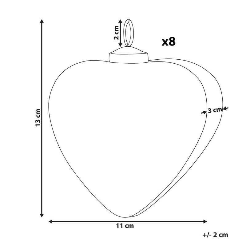 Julekugle Feriable Sæt med 8 - Rød, Guld - Boligtilbehør - Julepynt & højtidsdekorationer - Juelpynt og juledekoration - Juletræspynt & julekugler