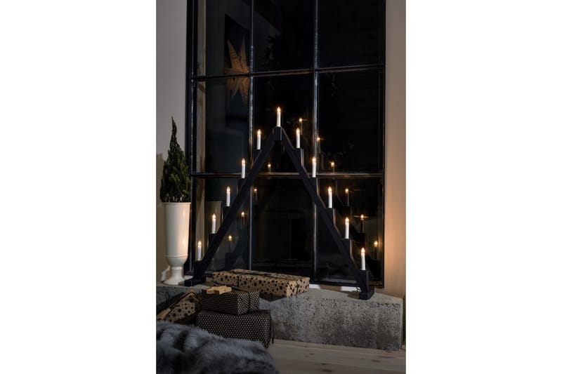 Ellysestage 11 lys foldebar sort - Kunstsmede - Julelamper - Adventsstage