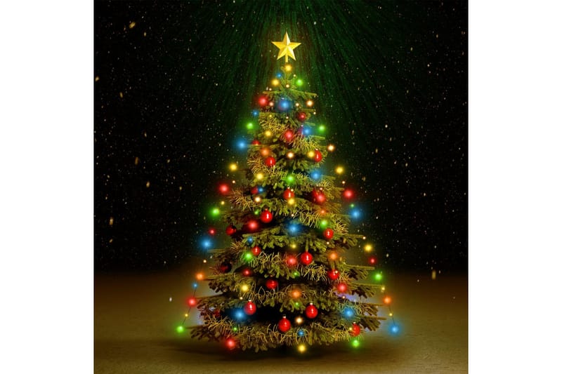 Netlys til juletræ med 180 LED'er 180 cm flerfarvet - Flerfarvet - Julelamper - Juletræsbelysning