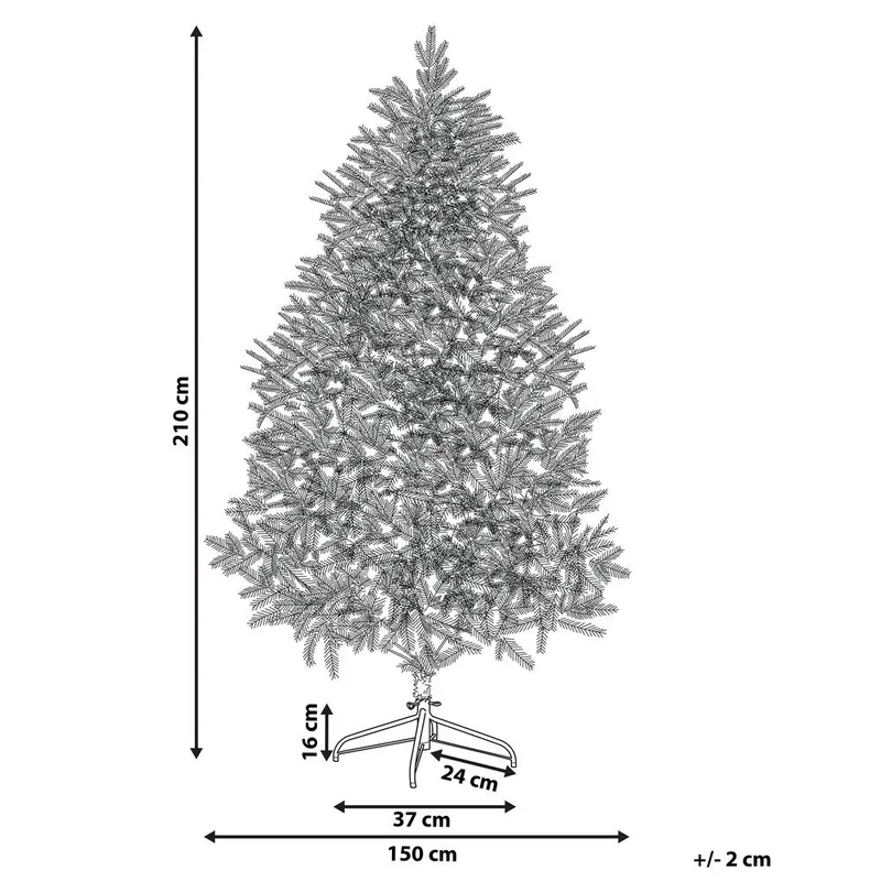 Kunstigt snedækket juletræ Bassie - 150x150x210 cm - Boligtilbehør - Julepynt & højtidsdekorationer - Juelpynt og juledekoration - Plastik juletræ