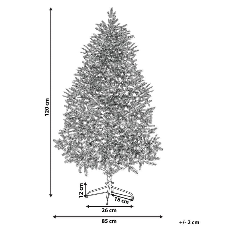 Kunstigt snedækket juletræ Bassie - 85x85x120 cm - Boligtilbehør - Julepynt & højtidsdekorationer - Juelpynt og juledekoration - Plastik juletræ
