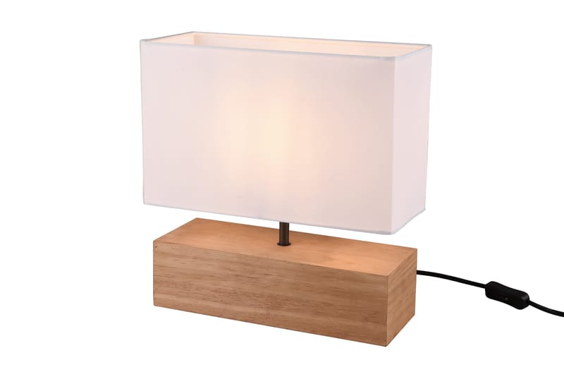 Trio Lighting Woody bordlampe 12X30cm E27 træ/hvid - Belysning - Lamper & indendørsbelysning - Soveværelse lampe