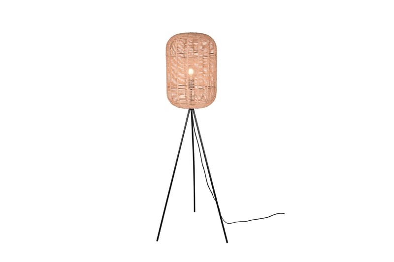 Trio Lighting Runa gulvlampe E27 matsort/rotting - Matsort/Natur - Belysning - Lamper & indendørsbelysning - Soveværelse lampe