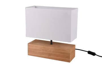 Trio Lighting Woody bordlampe 12X30cm E27 træ/hvid - Belysning - Lamper & indendørsbelysning - Sengelampe - Sengelampe bord