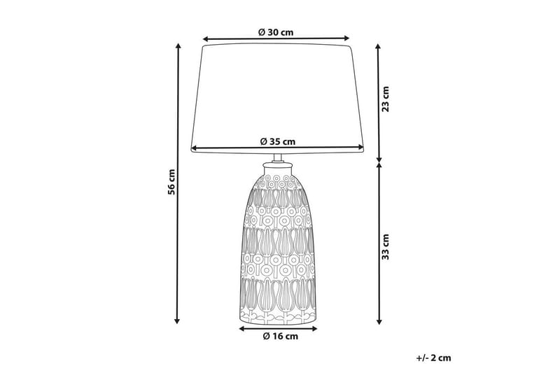 Azzurvi Bordlampe 56 cm E27 - Lyserød/Hvid - Belysning - Lamper & indendørsbelysning - Vindueslampe - Vindueslampe på fod