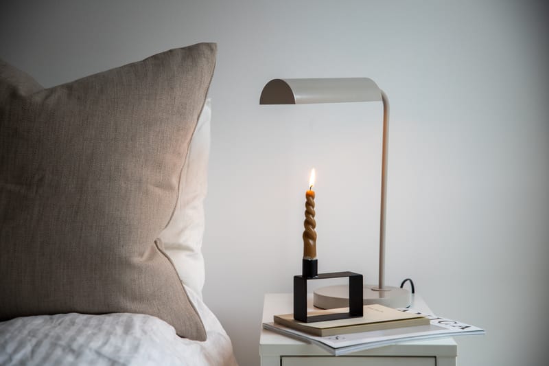 Akodeon Bordlampe - Beige - Vindueslampe på fod - Soveværelse lampe - Stuelampe - Sengelampe bord - Vindueslampe - Bordlampe