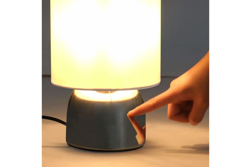 Bordlamper 2 Stk. Touch-Knap E14 Hvid - Hvid - Vindueslampe på fod - Soveværelse lampe - Stuelampe - Sengelampe bord - Vindueslampe - Bordlampe