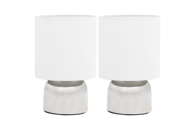 Bordlamper 2 Stk. Touch-Knap E14 Hvid - Hvid - Vindueslampe på fod - Soveværelse lampe - Stuelampe - Sengelampe bord - Vindueslampe - Bordlampe