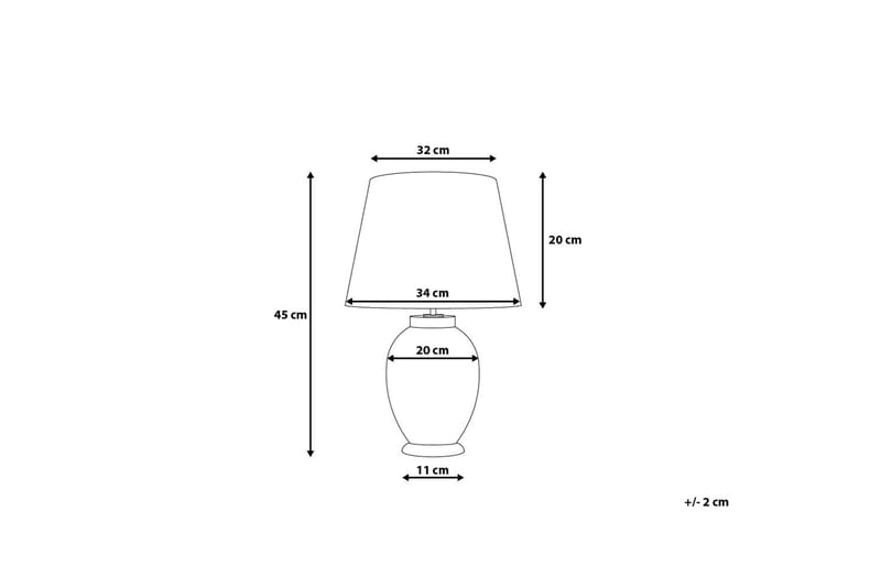 Brenta bordlampe 34 cm - Blå - Vindueslampe på fod - Soveværelse lampe - Stuelampe - Sengelampe bord - Vindueslampe - Bordlampe