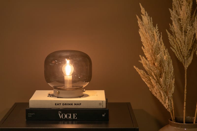 Clemessy Bordlampe Beige/Sort - Vindueslampe på fod - Soveværelse lampe - Stuelampe - Sengelampe bord - Vindueslampe - Bordlampe