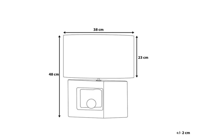 Derefter bordlampe 38 cm - Grå - Vindueslampe på fod - Soveværelse lampe - Stuelampe - Sengelampe bord - Vindueslampe - Bordlampe