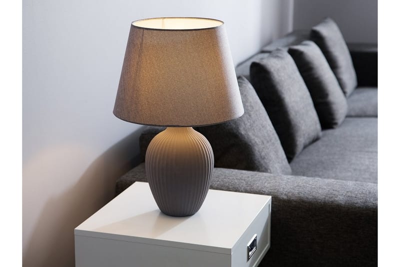 Fergus bordlampe 33 cm - Grå - Soveværelse lampe - Bordlampe