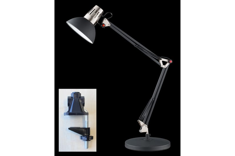 Jeffery Bordlampe - Sort - Vindueslampe på fod - Soveværelse lampe - Stuelampe - Sengelampe bord - Vindueslampe - Bordlampe