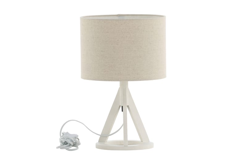 Kawaihae Bordlampe - Linned/Beige/Hvid - Vindueslampe på fod - Soveværelse lampe - Stuelampe - Sengelampe bord - Vindueslampe - Bordlampe