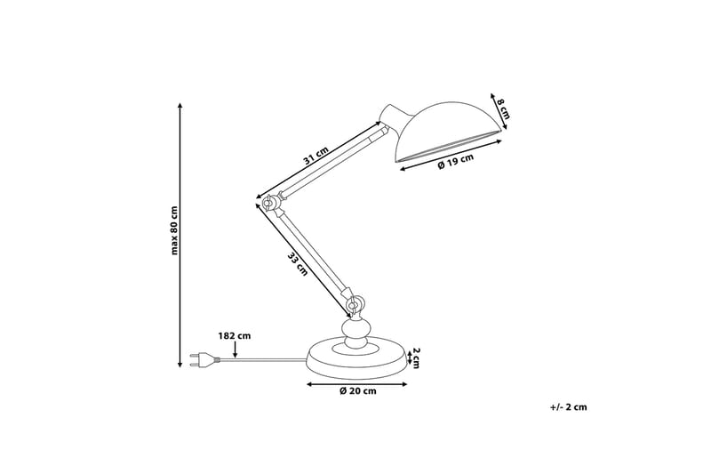 Meramec bordlampe 20 cm - Hvid - Belysning - Lamper & indendørsbelysning - Bordlampe