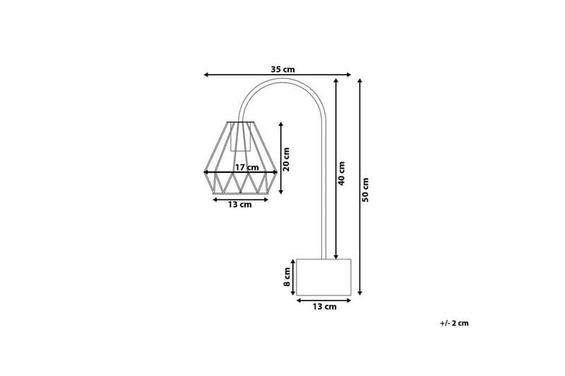 Mooni bordlampe 35 cm - Kobber - Vindueslampe på fod - Soveværelse lampe - Stuelampe - Sengelampe bord - Vindueslampe - Bordlampe