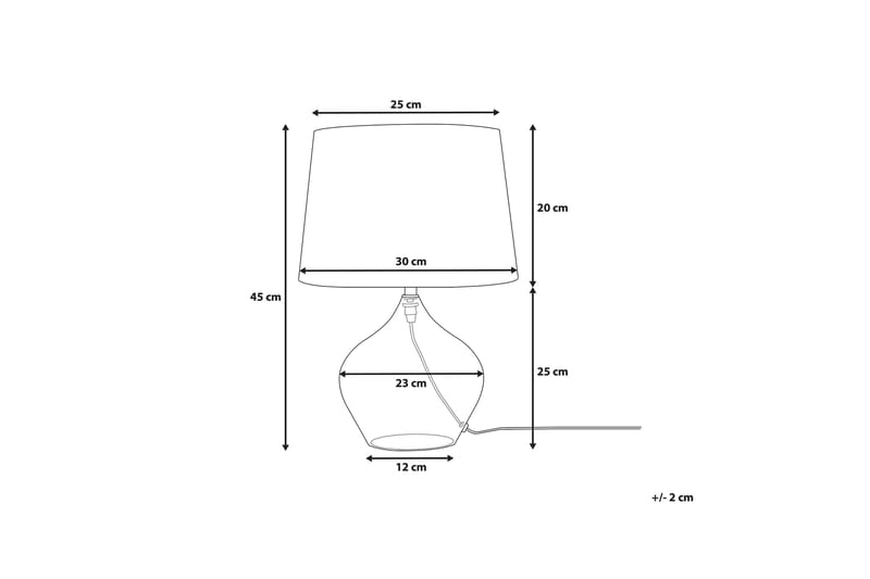 Osum bordlampe 25 cm - Gennemsigtig - Vindueslampe på fod - Soveværelse lampe - Stuelampe - Sengelampe bord - Vindueslampe - Bordlampe