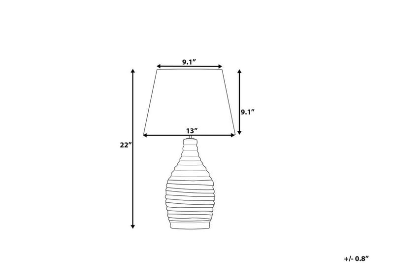 Tormes bordlampe 33 cm - Hvid - Vindueslampe på fod - Soveværelse lampe - Stuelampe - Sengelampe bord - Vindueslampe - Bordlampe