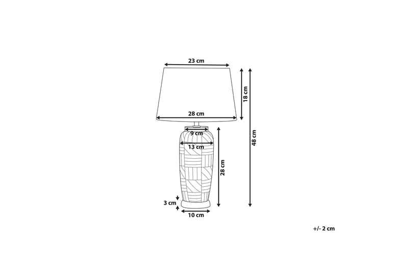 Traisen Bordlampe - Beige - Vindueslampe på fod - Soveværelse lampe - Stuelampe - Sengelampe bord - Vindueslampe - Bordlampe