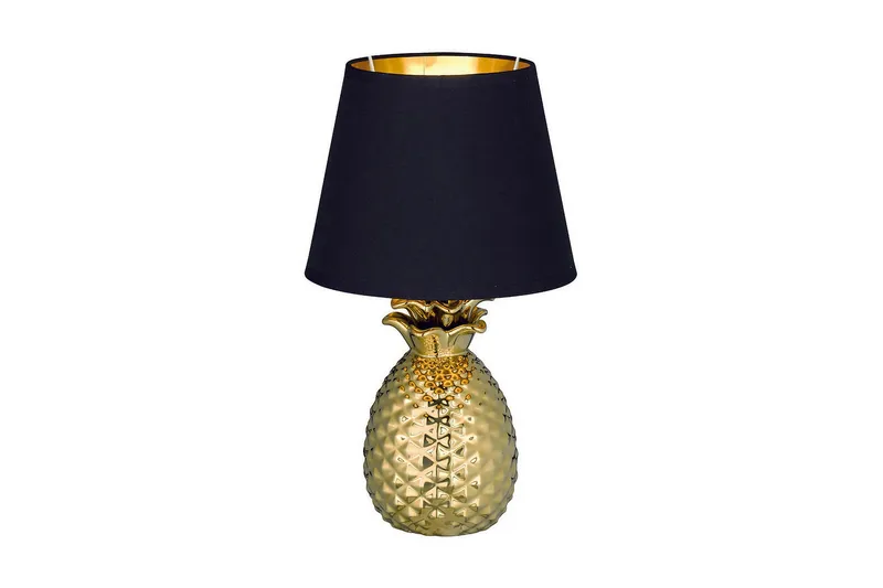 Trio Pineapple Bordlampe, Guld / sort