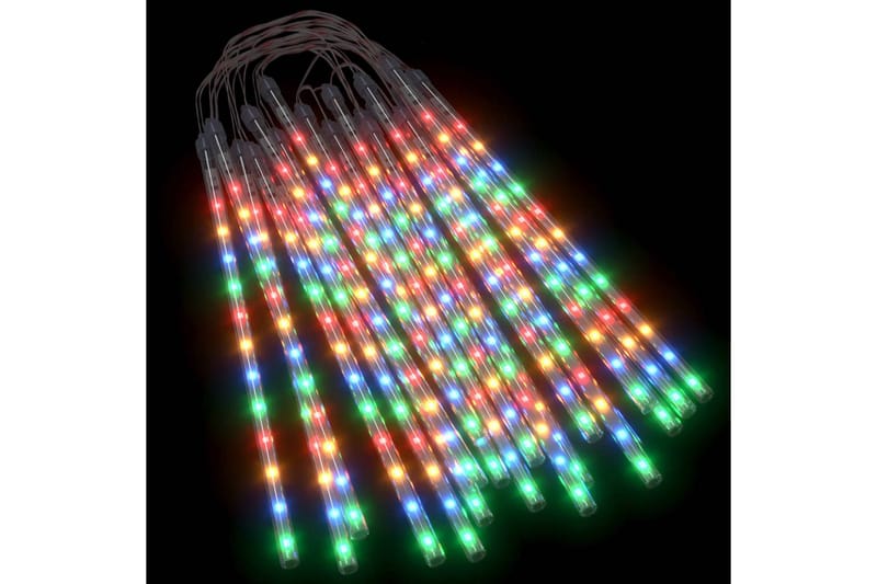 lyskæde meteorregn 20 stk. 30 cm 480 LED'er farverigt lys - Flerfarvet - Dekorativ belysning - Bogreolsbelysning - Lyskæde - Trappebelysning