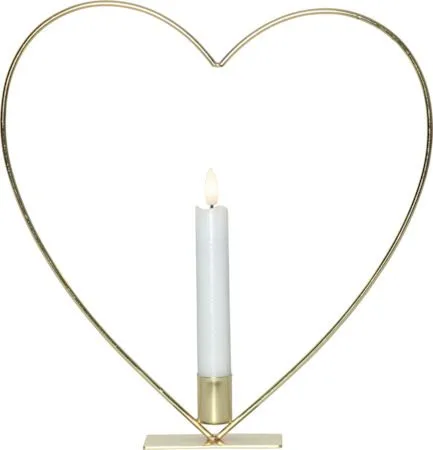 Flamme Heart indendørsdekoration 28 cm, Messing