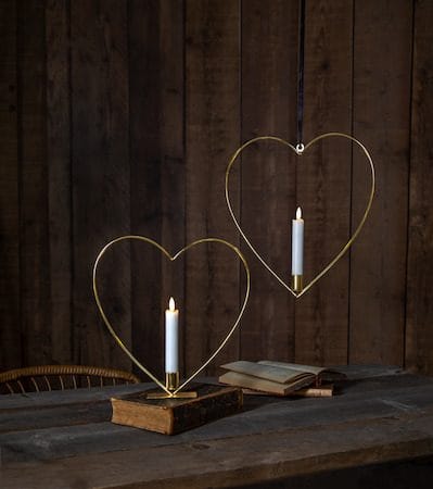 Flamme Heart indendørsdekoration 28 cm - Messing - Belysning - Lamper & indendørsbelysning - Dekorativ belysning