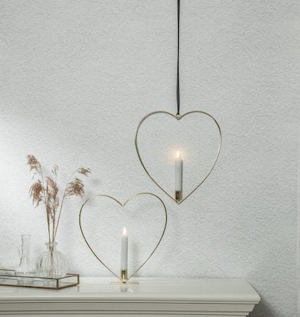 Flamme Heart indendørsdekoration 28 cm - Messing - Belysning - Lamper & indendørsbelysning - Dekorativ belysning
