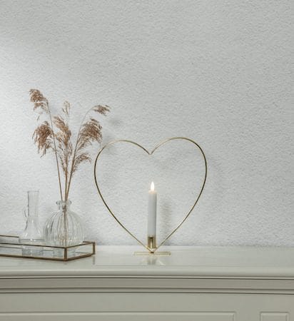 Flamme Heart indendørsdekoration 28 cm - Messing - Belysning - Lamper & indendørsbelysning - Dekorativ belysning