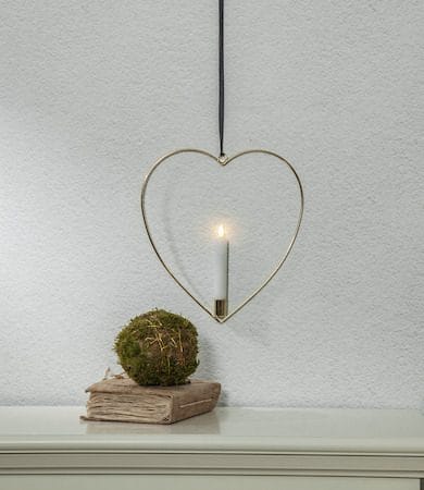 Flamme Heart indendørsdekoration 28 cm - Messing - Belysning - Lamper & indendørsbelysning - Dekorativ belysning