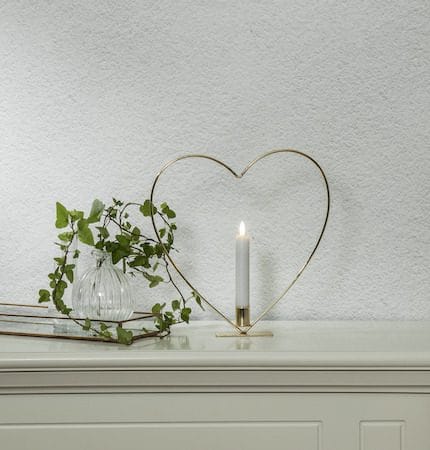 Flamme Heart indendørsdekoration 28 cm - Messing - Belysning - Lamper & indendørsbelysning - Dekorativ belysning