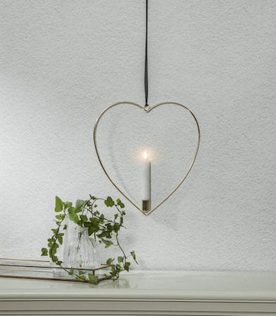 Flamme Heart indendørsdekoration 28 cm - Messing - Belysning - Lamper & indendørsbelysning - Dekorativ belysning