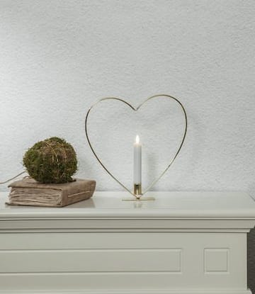 Flamme Heart indendørsdekoration 28 cm - Messing - Belysning - Lamper & indendørsbelysning - Dekorativ belysning