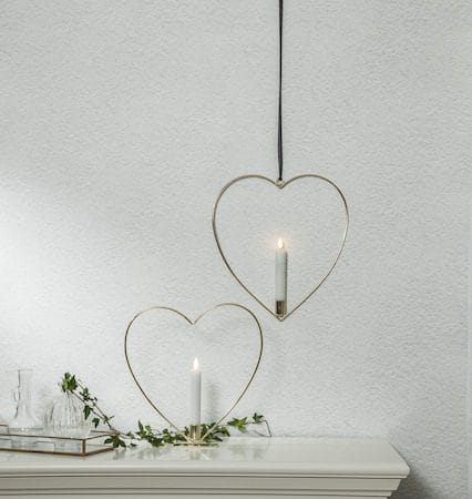 Flamme Heart indendørsdekoration 28 cm - Messing - Belysning - Lamper & indendørsbelysning - Dekorativ belysning