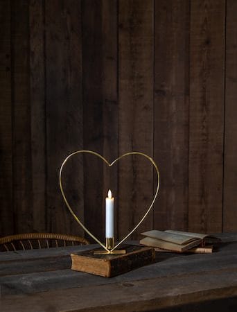 Flamme Heart indendørsdekoration 28 cm - Messing - Belysning - Lamper & indendørsbelysning - Dekorativ belysning