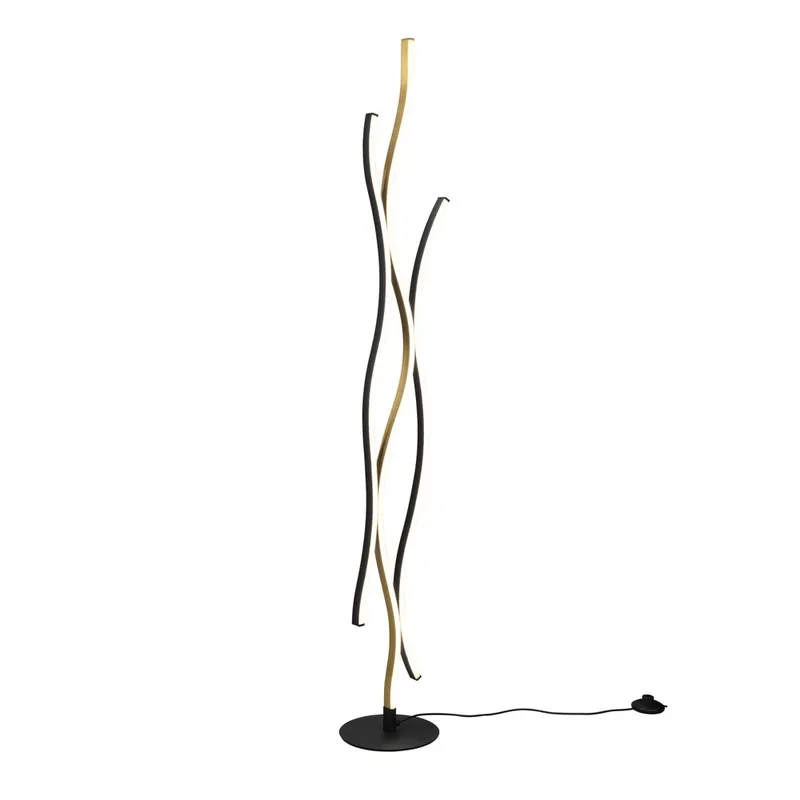 Gulvlampe Blaze, Mat messing