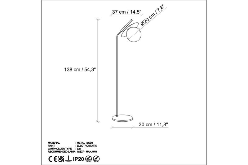 Gulvlampe Cartin Sort - Sort - Belysning - Lamper & indendørsbelysning - Soveværelse lampe