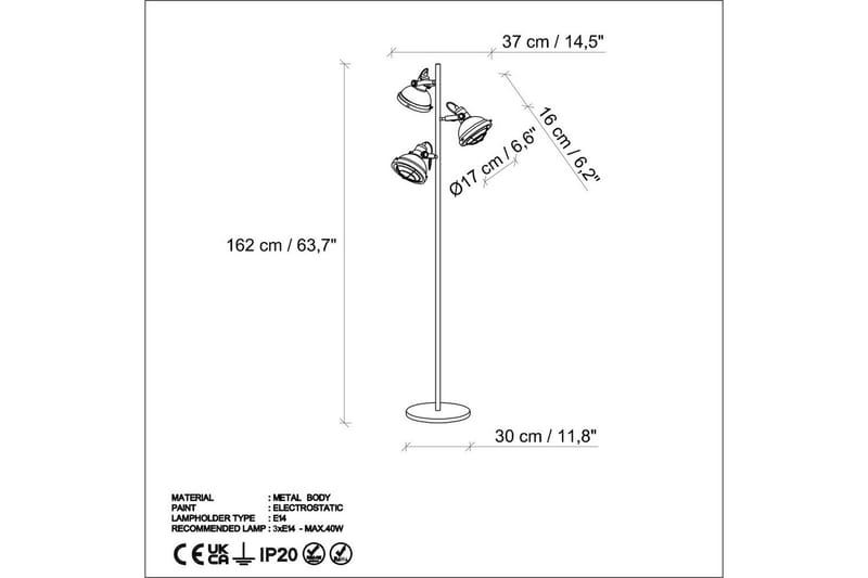 Gulvlampe Desten Sort - Sort - Belysning - Lamper & indendørsbelysning - Soveværelse lampe