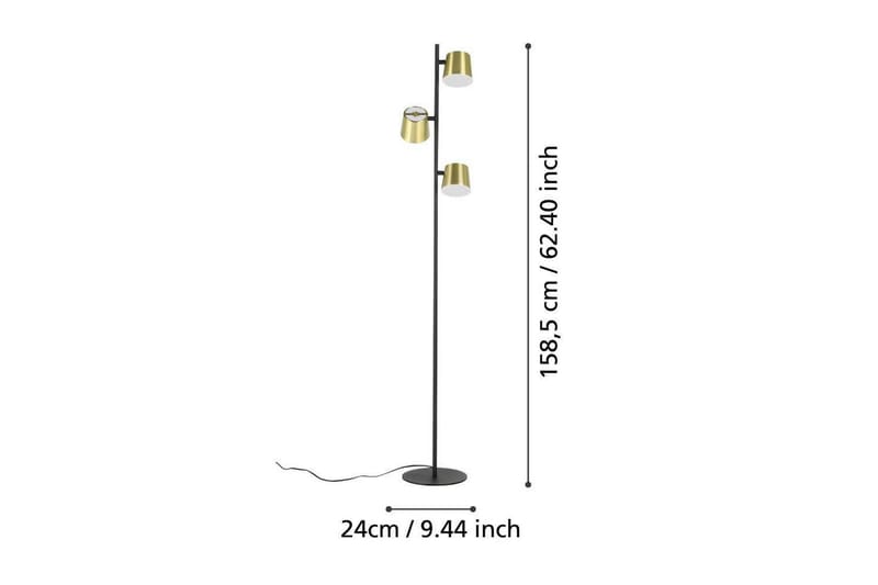 Gulvlampe Eglo Altamira Sort/Messing - Belysning - Lamper & indendørsbelysning - Soveværelse lampe