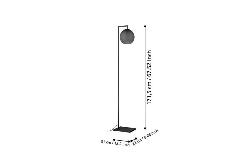 Gulvlampe Eglo Arangona Sort/Grå - Belysning - Lamper & indendørsbelysning - Soveværelse lampe