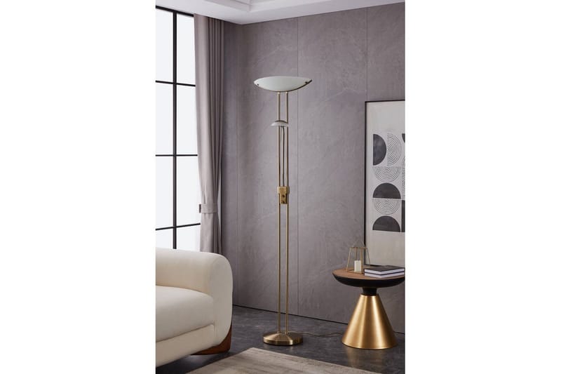 Gulvlampe Eglo Baya Bronzeret Hvid - Hvid/Mørkegrå - Belysning - Lamper & indendørsbelysning - Gulvlampe & standerlampe - Toarmet gulvlampe