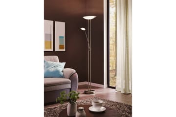 Gulvlampe Eglo Baya Led Nickel-Matt Hvid, Satin - Hvid/Grå - Belysning - Lamper & indendørsbelysning - Gulvlampe & standerlampe - Toarmet gulvlampe