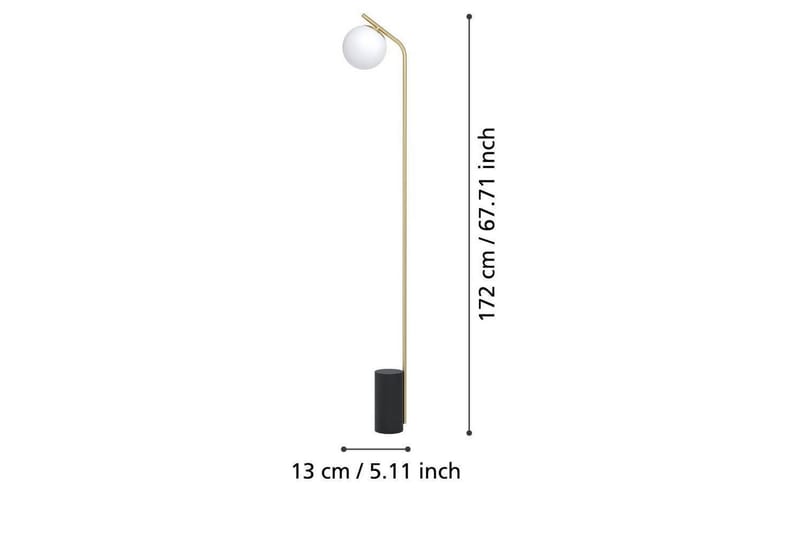 Gulvlampe Eglo Betulia Sort/Messing Opalhvid - Belysning - Lamper & indendørsbelysning - Soveværelse lampe